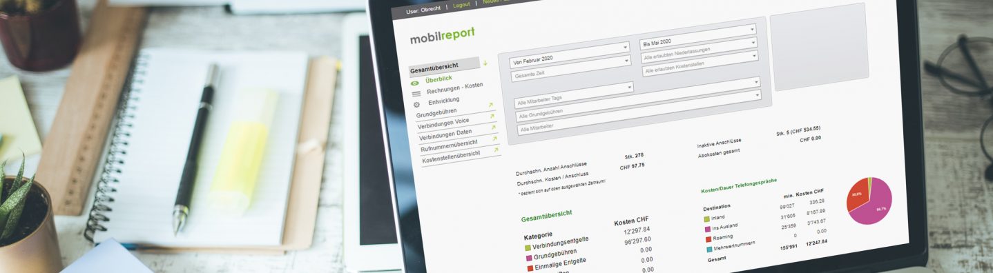 Tool mobilreport by Alptel zur Analyse der Mobile Nutzung und Kosten im Unternehmen