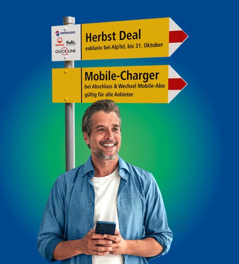 Gratis Charger bei Abschluss eines Mobile-Abos bei AlpTel. Gültig bis 30. Oktober.